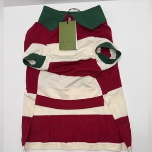 GUCCI Stripe Pet Polo Shirt with tags
